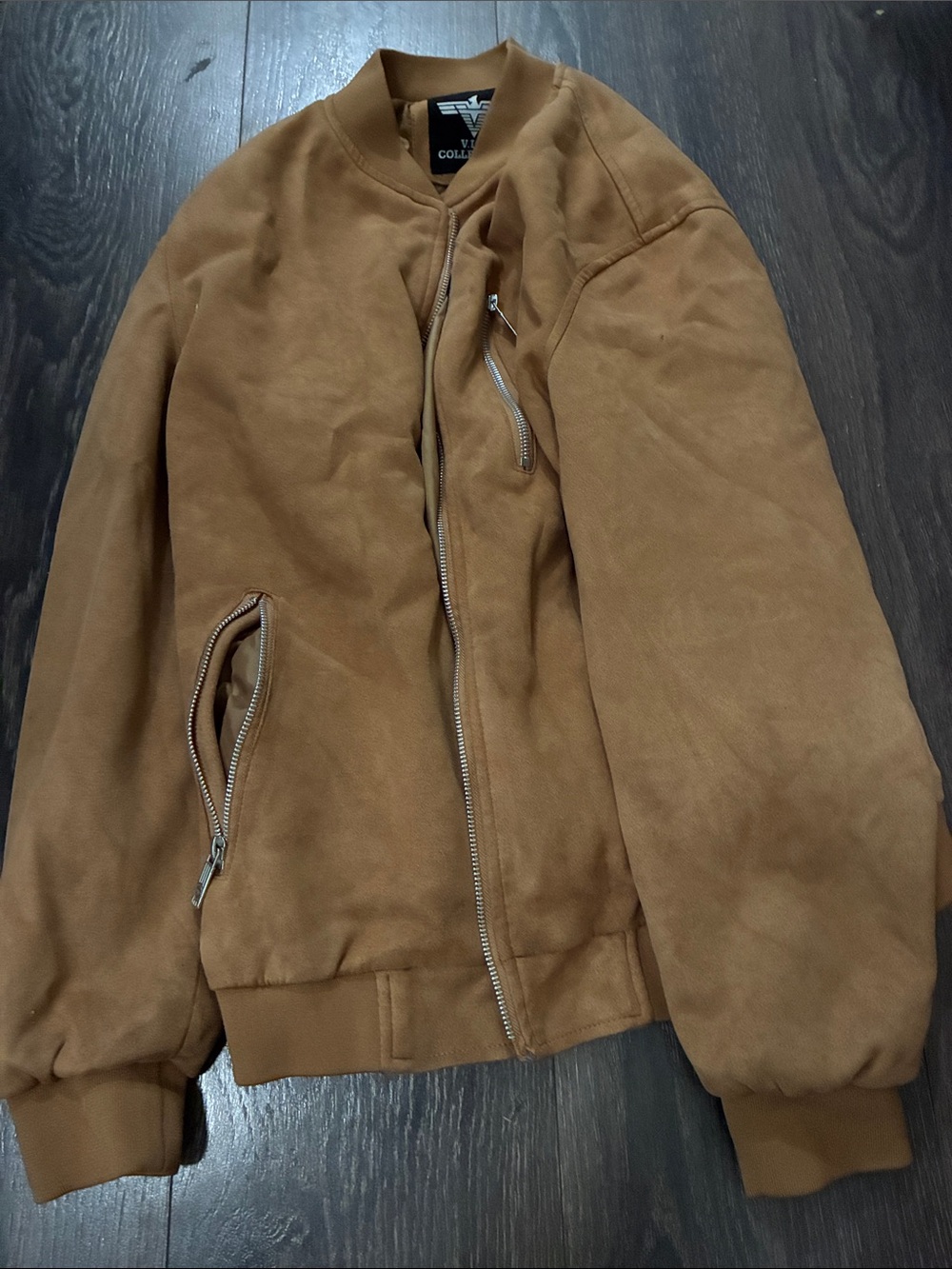 VIP collection Caramel Bomber Jacket with Silver Zippers